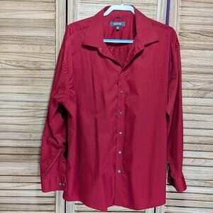 Kenneth Cole Reaction Red Long Sleeve Button-Up Shirt Size XXL 18 - 34/35